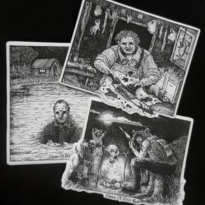 SLASHER Vinyl Sticker Set / horror scary movie friday 13 fanart bundle