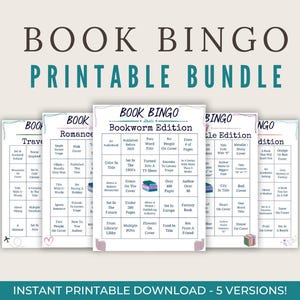 Boek bingokaarten, leesgrage afdrukbaar, leesgrage bingo, leesdagboek, roman lezen, leesuitdaging reizen, leesuitdaging reizen, leesuitdaging