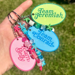 The summer I turned pretty, keychains, tsitp, team conrad, team belly, team Jeremiah, keychains for tsitp, summer I turned pretty keychains