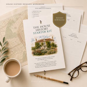 Hausgeschichts-Arbeitsbuch für Großbritannien | Erforschen Sie die Geschichte Ihres Hauses | Entdecken Sie Vorbesitzer, historische Karten und Volkszählungsunterlagen | Digitaler Download