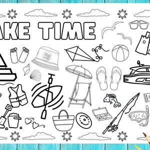 Lake Placemat Coloring Page