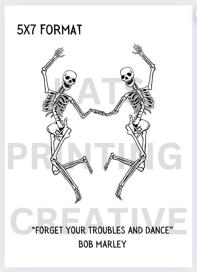 Dancing Skeletons Printable, Halloween Printable, Halloween Decor ...