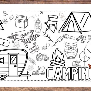Camping Coloring Placemat