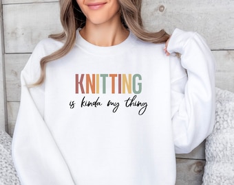 Knitting Crewneck Crochet Lover Shirt Knitting Sweater Knitting Lover Sweatshirt Crafty Gifts for Knitter Cross Stitch Gift Christmas Gift