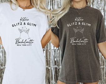 Personalized Glitz and Glam Bachelorette Shirt, Custom Glam Theme Bachelorette Party Shirts, Glitz and Glam Themed Bridal Party Gifts