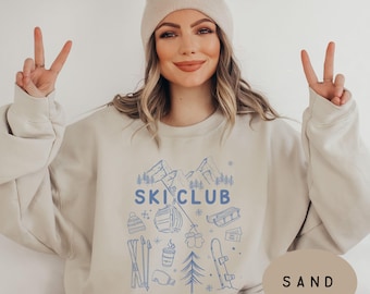 Ski Sweatshirt Ski Club Crewneck Christmas Gift for Ski Lover Snowboard Sweater Matching Group Skiing Sweatshirts Christmas Gifts