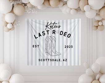 Custom Last Rodeo Tapestry, Western Bachelorette Party Photo Backdrop