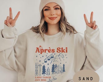 Custom Apres Ski Sweatshirt - Winter Crewneck Gift for Ski Lover
