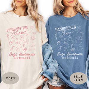 Fresh Off the Market Bachelorette Party Shirts Custom Floral Bachelorette Party Personalized Garden Party Bach Wildflower Bridal Party Gifts