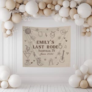 Last Rodeo Bachelorette Tapestry Custom Cowgirl Themed Photo Backdrop Nashville Bachelorette Decor Sign Western Cowgirl Bridal Shower Banner