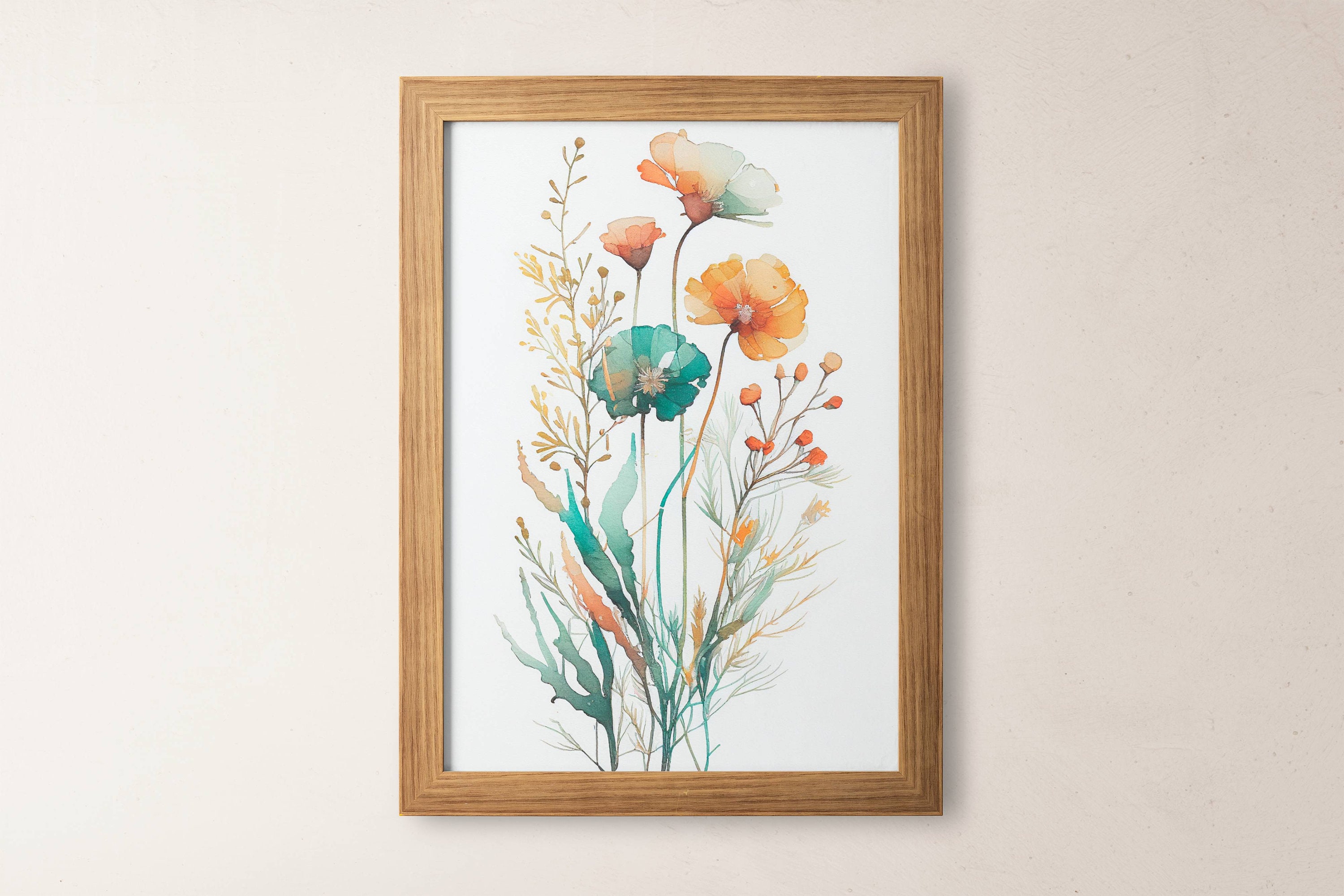 Set of 3 Prints, Watercolor Printable Wall Art, Flower Prints, Print ...