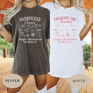 Fresh Off the Market Bachelorette Party Shirts Custom Floral Bachelorette Party Personalized Garden Party Bach Wildflower Bridal Party Gifts