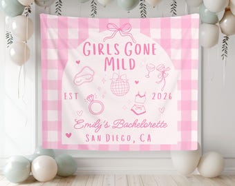 Custom Girls Gone Mild Banner: Personalized Bachelorette Tapestry, Bridal Shower Decor