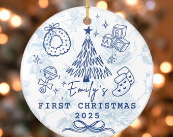 Custom Babys First Christmas Ornament - Personalized Ceramic Ornament Gift