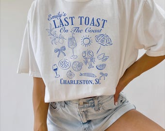 Last Toast On The Coast Bachelorette Shirts Custom Coastal Bachelorette Group Shirt Personalized Bridal Party Gifts Italian Summer Aesthetic
