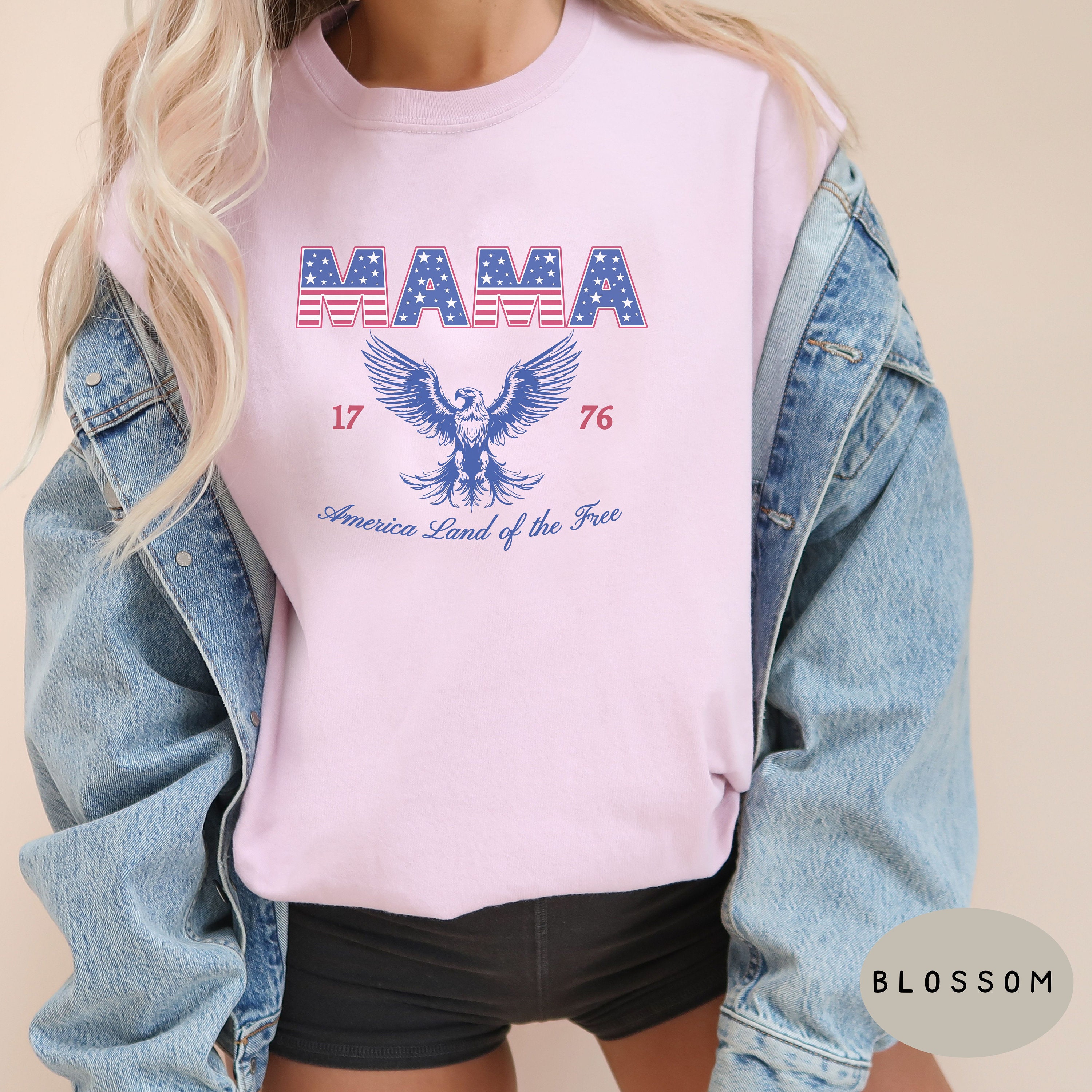 4th Of July Mama Shirt, Independence Day Mom Tshirt, USA America...