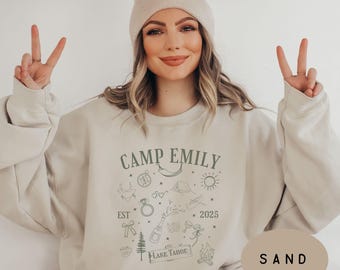 Camp Bachelorette Sweatshirts Custom Lake Bachelorette Bridal Party Gifts Mountain Bach Crewneck Girls Trip Sweatshirt Love On The Lake