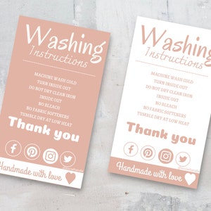 Washing Instructions Care Card I Etsy Shop| Tshirt Insert Card I Printable Packaging Insert | Canva Template | Wash Care Card,Ready To Print