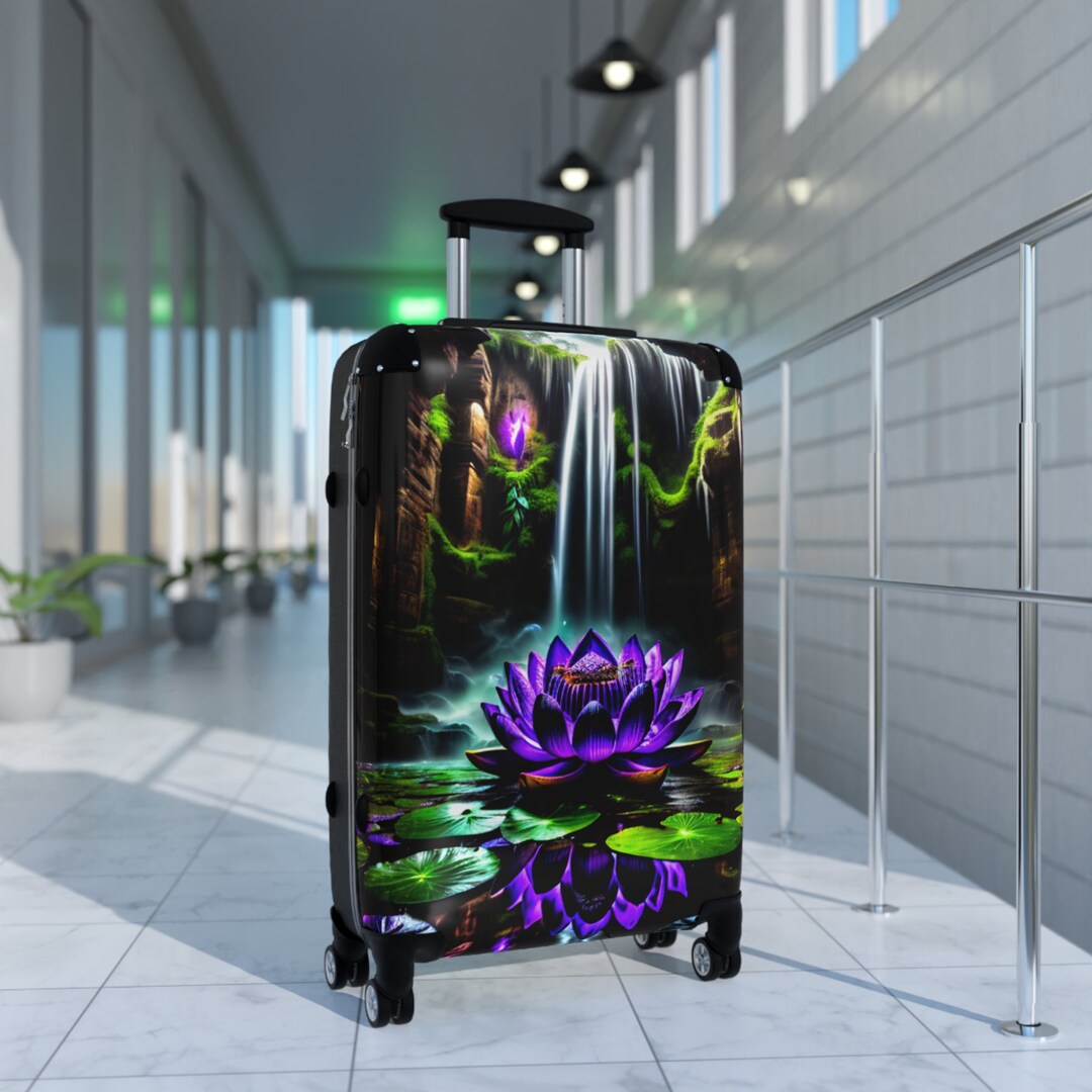 Mystical Lotus Flower Waterfall Suitcase Etsy