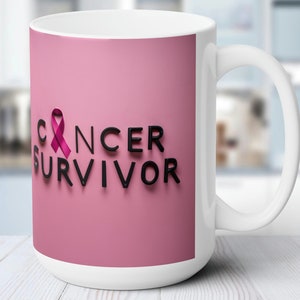Kubek Cancer Survivor – 15 uncji, bez ołowiu i BPA – pokaż swoją siłę w wielkim stylu! | Kubek ceramiczny 15 uncji