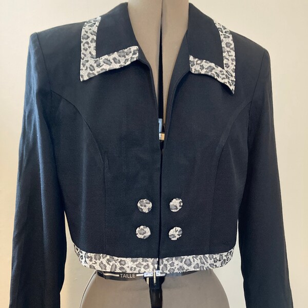 Black Leopard Print Jacket/Bolero