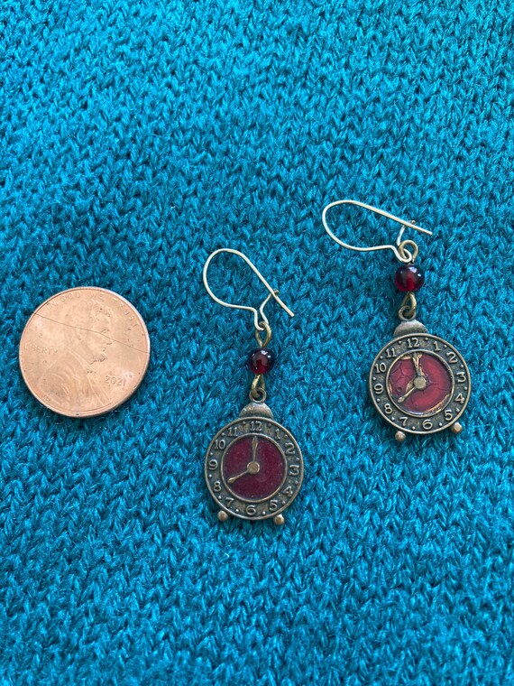 Vintage clock earrings Gem