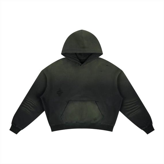 Frayed Sunfade Boxy Fleece Hoodie