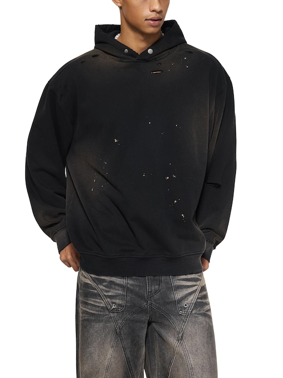 Sun Fade Frayed Fleece Hoodie