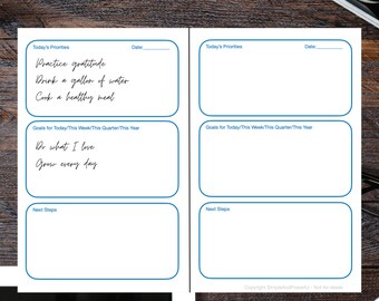 Planificador diario de objetivos y hábitos / Plantilla imprimible (PDF)