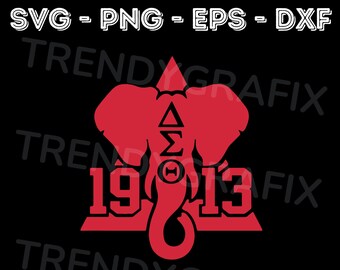 Delta Sigma Theta 1913 Elephant SVG, 1913 AEO Elephant svg, 1913 Elephant svg, AEO svg, Cricut Cut Files, Silhouette