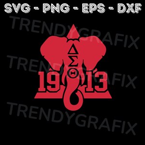 Delta Sigma Theta 1913 Elephant SVG, 1913 AEO Elephant svg, 1913 Elephant svg, AEO svg, Cricut Cut Files, Silhouette
