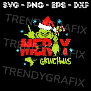 Feliz Grinchmas SVG, Santa Grinch PNG, Navidad divertida SVG, Diseño de estudio Cricut de silueta, Archivo de corte, eps, dxf