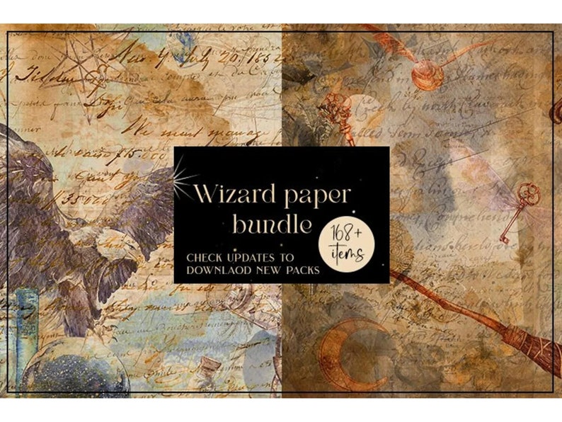 WIZARD Digital Papers, WIZARD Pattern Bundle, Magic Backgrounds ...