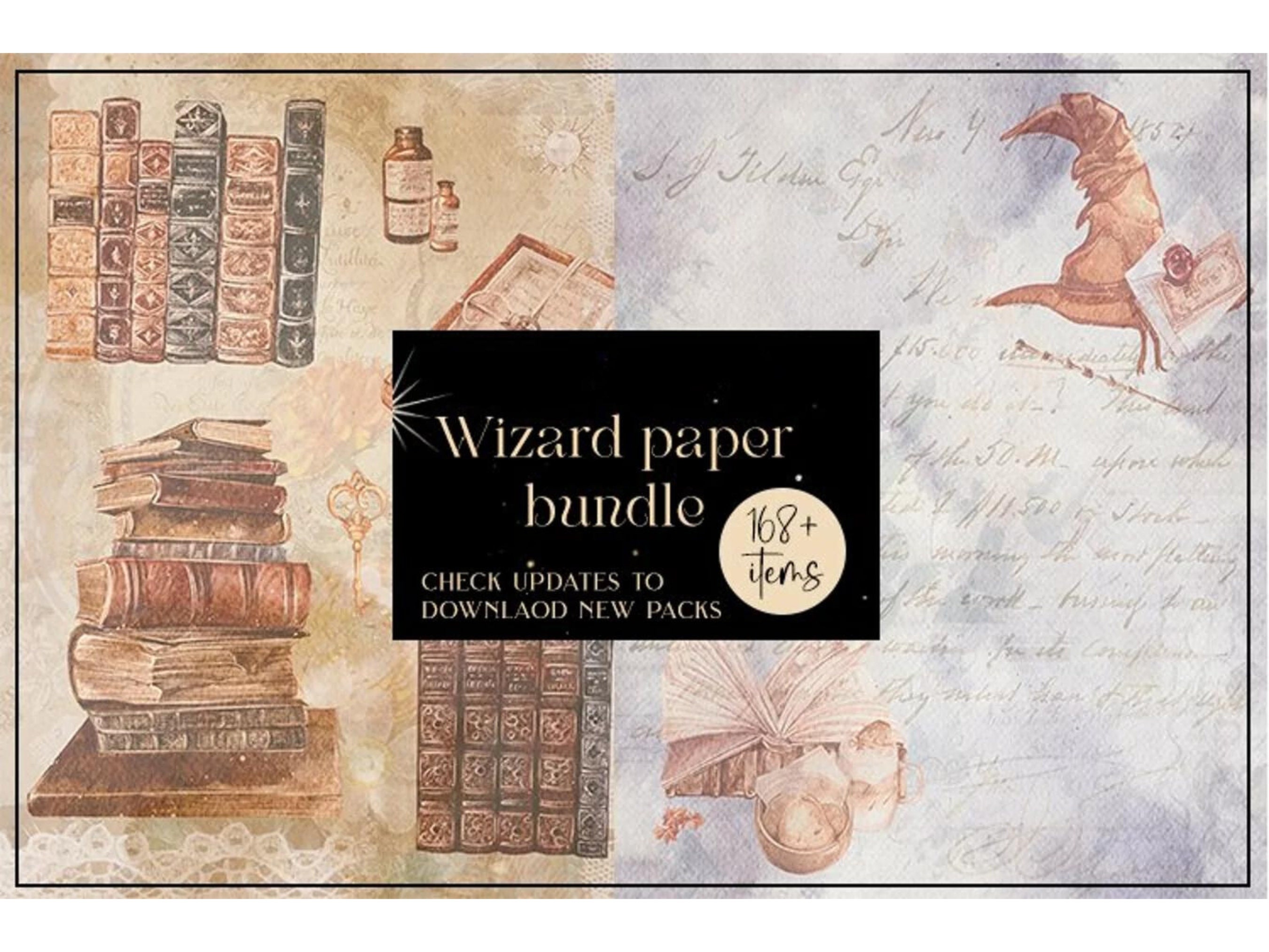 WIZARD Digital Papers, WIZARD Pattern Bundle, Magic Backgrounds ...