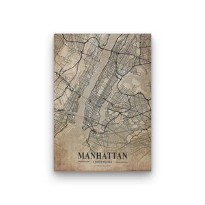 Vintage Map Poster of Manhattan | New York City Wall Art