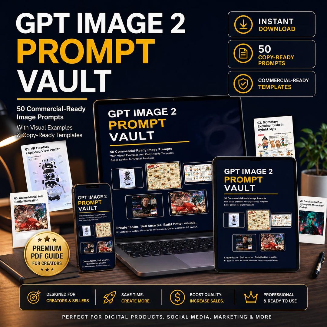 GPT Image 2 Prompt Guide for AI Art, Digital Creator Prompt Vault PDF ...