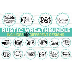 Rustic Wreath Svg Bundle | Floral Wreath Bundle | Flower svg | floral svg | Circle frame svg | Flower wreath svg | svg files