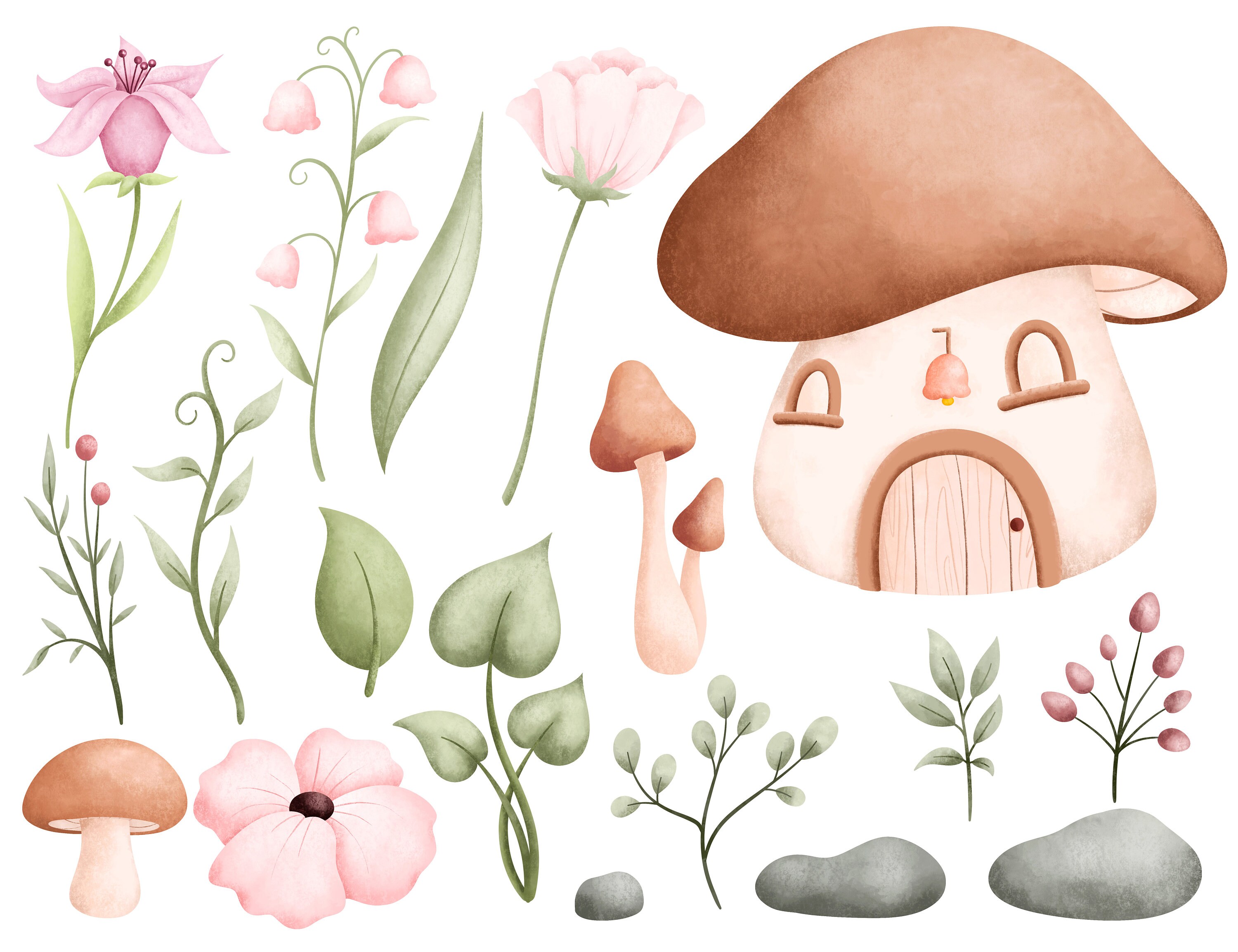 Fairy Garden Watercolor Clipart Enchanted Forest | Garden Fairy and ...