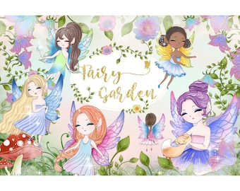 Fairy Tales Garden Clipart | Transparent Background | frame artwork | scrapbooks | t-shirts | pillows | bags | Digital Download