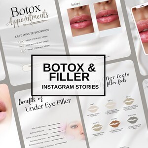 Botox en filler Instagram-sjabloon, huidverzorging Instagram-sjablonen, Instagram-verhaal, verpleegkundige-injectorsjabloon, Botox-sjablonen, Medspa, schoonheid