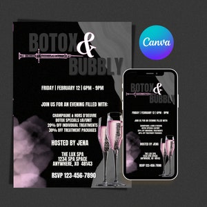 Botox party invite, Botox special flyer, Spa Flyer Template, Promotion Beauty Flyer Templates