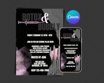 Botox party invite, Botox special flyer, Spa Flyer Template, Promotion Beauty Flyer Templates
