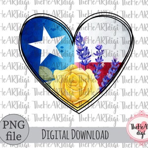Corazón de acuarela de Texas (PNG), descarga de sublimación del estado de Texas, amantes de Texas (PNG), rosa amarilla de Texas (PNG), corazón de Texas (PNG), símbolo de rosa de Texas (PNG)