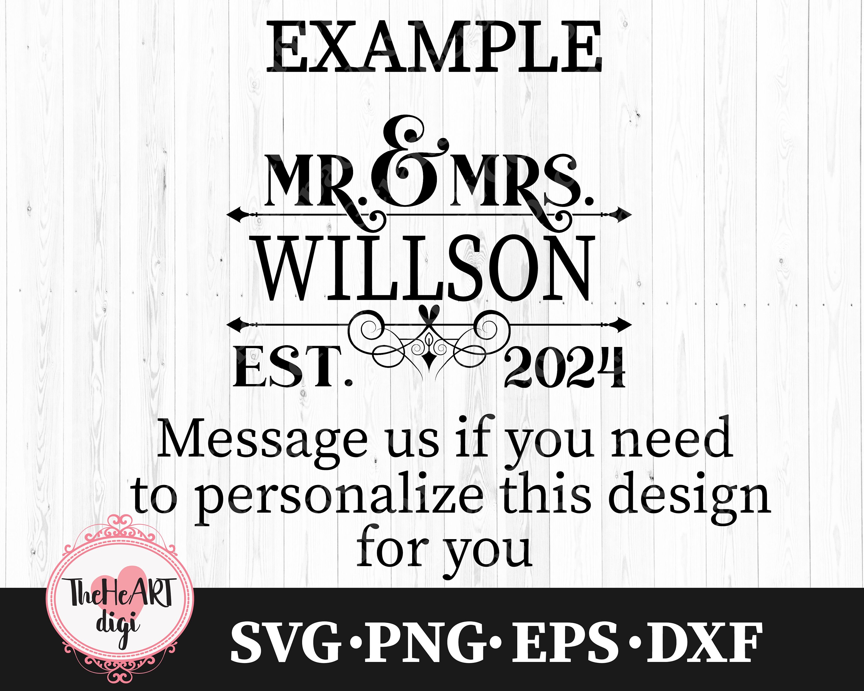 Mr. and Mrs. Est 2024 SVG Wife and Husband Est 2024 Svg Etsy