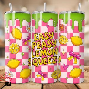 Lemons Coquette Tumbler Sublimation Design: Summer 20oz Wrap (PNG Digital Download)