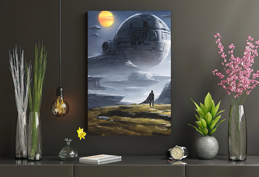 Star Wars - Landscape With Death Star and Spaceships - Glossy Poster ...