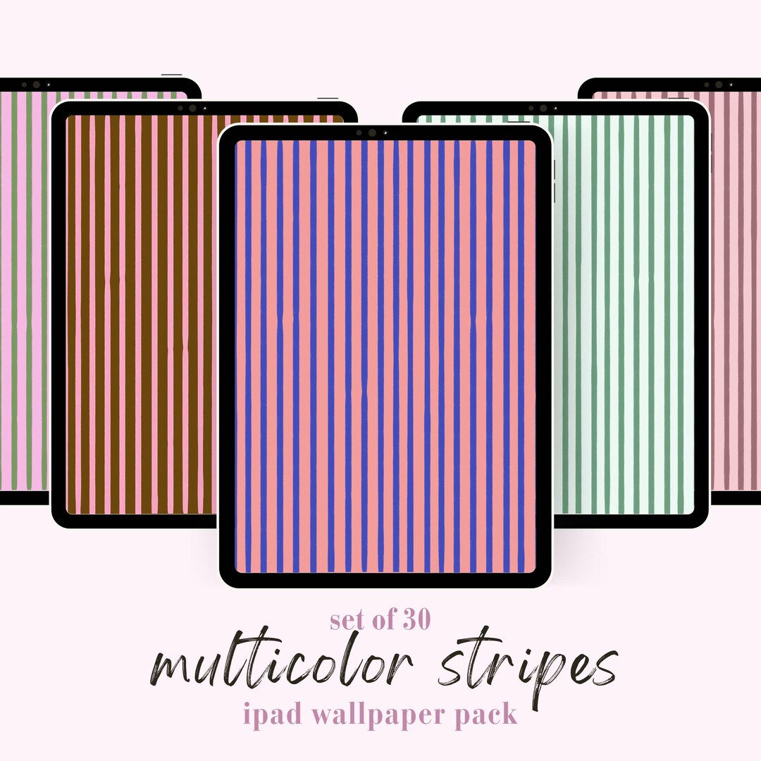 Pastel Stripes iPad Wallpaper Pack (set of 30) – Tablet Background - Etsy
