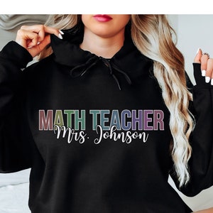 Custom Name Math Personalized Hoodie, Math Teacher, Math shirt, Math Teacher Gift Personalized Teacher Shirt Math tshirt, Math Lovers Hoodie