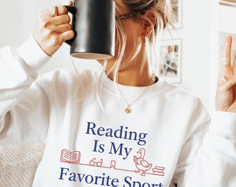 Funny Book Lover Sweatshirt, Reading Is My Favorite Sport Shirt, Bookworm Graphic Shirt, Teacher Reading Shirt, Silly Goose Book Shirt