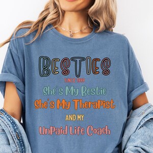 Custom Besties Shirt, Personalized Best Friend Gift, Matching BFF Outfit, Girls Trip Shirt, Best Friend Birthday Crewneck Funny Bestie Shirt